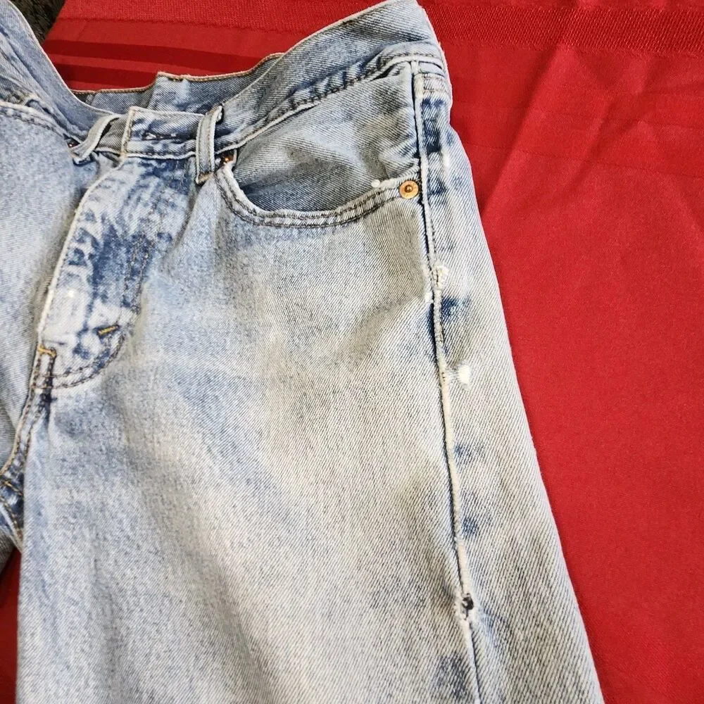 Vtg Levis 505 Regular Fit Jeans Mens 32x30 Distressed Light Wash